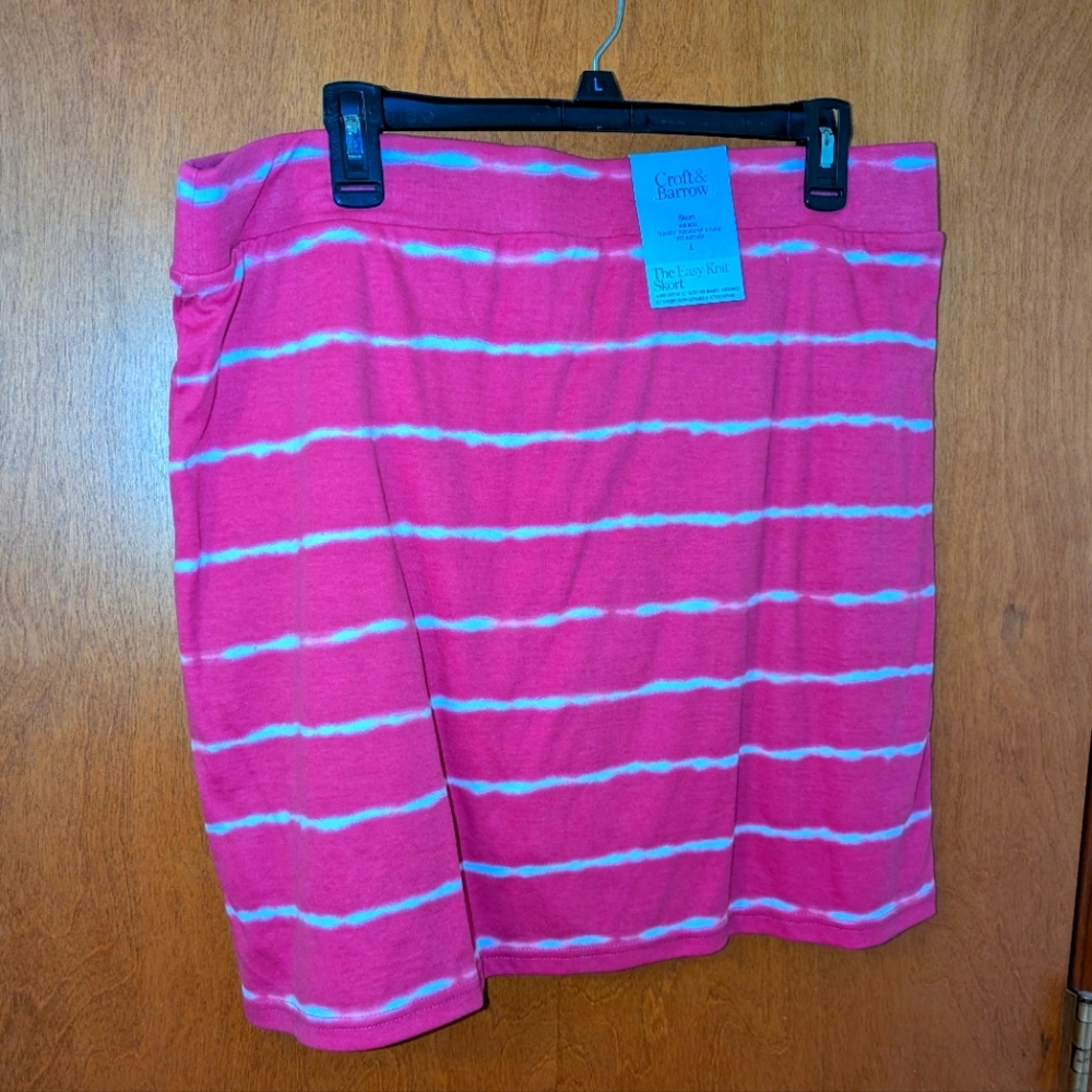 NWT Pink and White Striped Skort